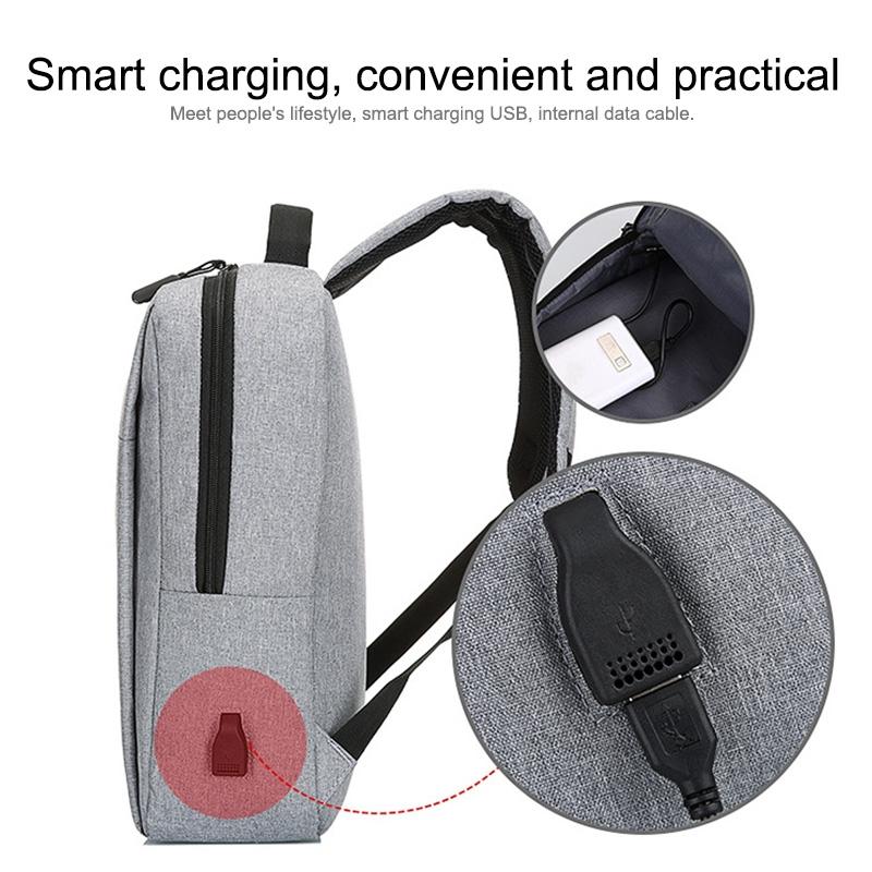 15.6 Laptop Backpack with Usb Charging - Waterproof Oxford Cloth Large Capacity - Grey 9