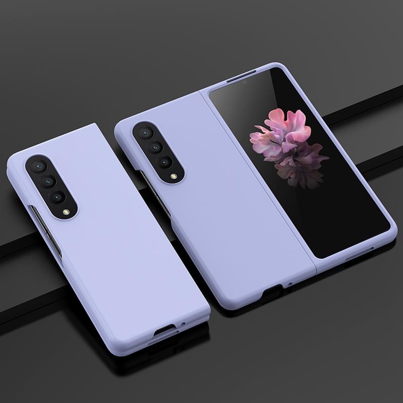For Samsung Galaxy z Fold4 5G Smooth Skin Phone Case with Big Hole Fuel Injection - Mint Green 9