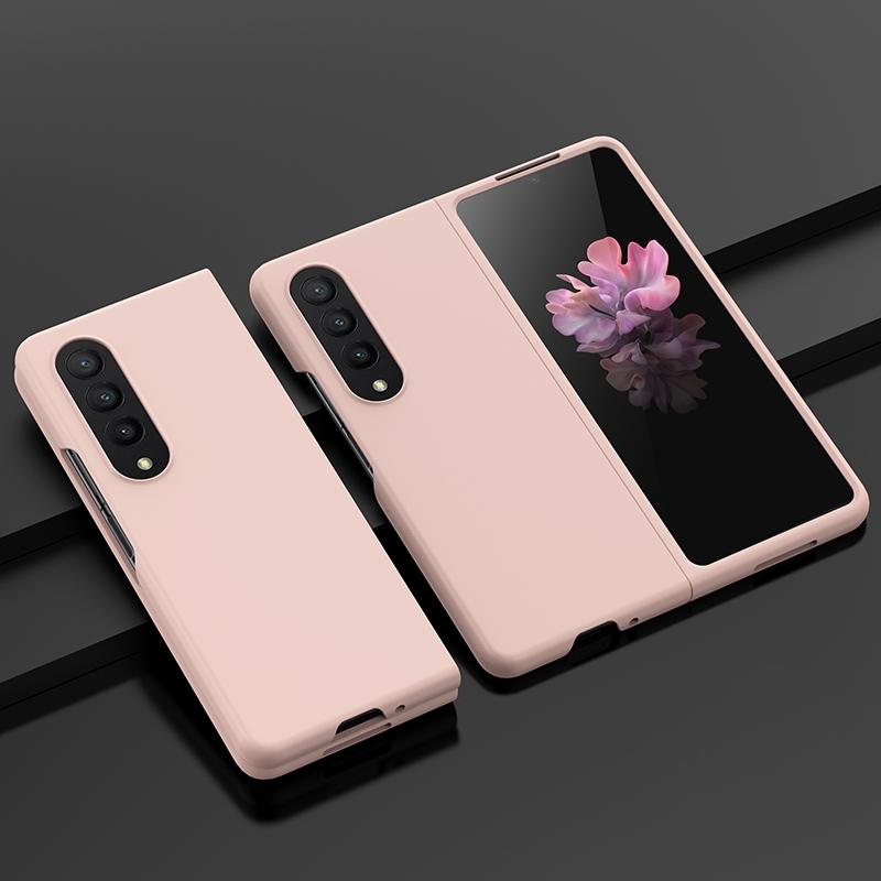 For Samsung Galaxy z Fold4 5G Smooth Skin Phone Case with Big Hole Fuel Injection - Mint Green 10
