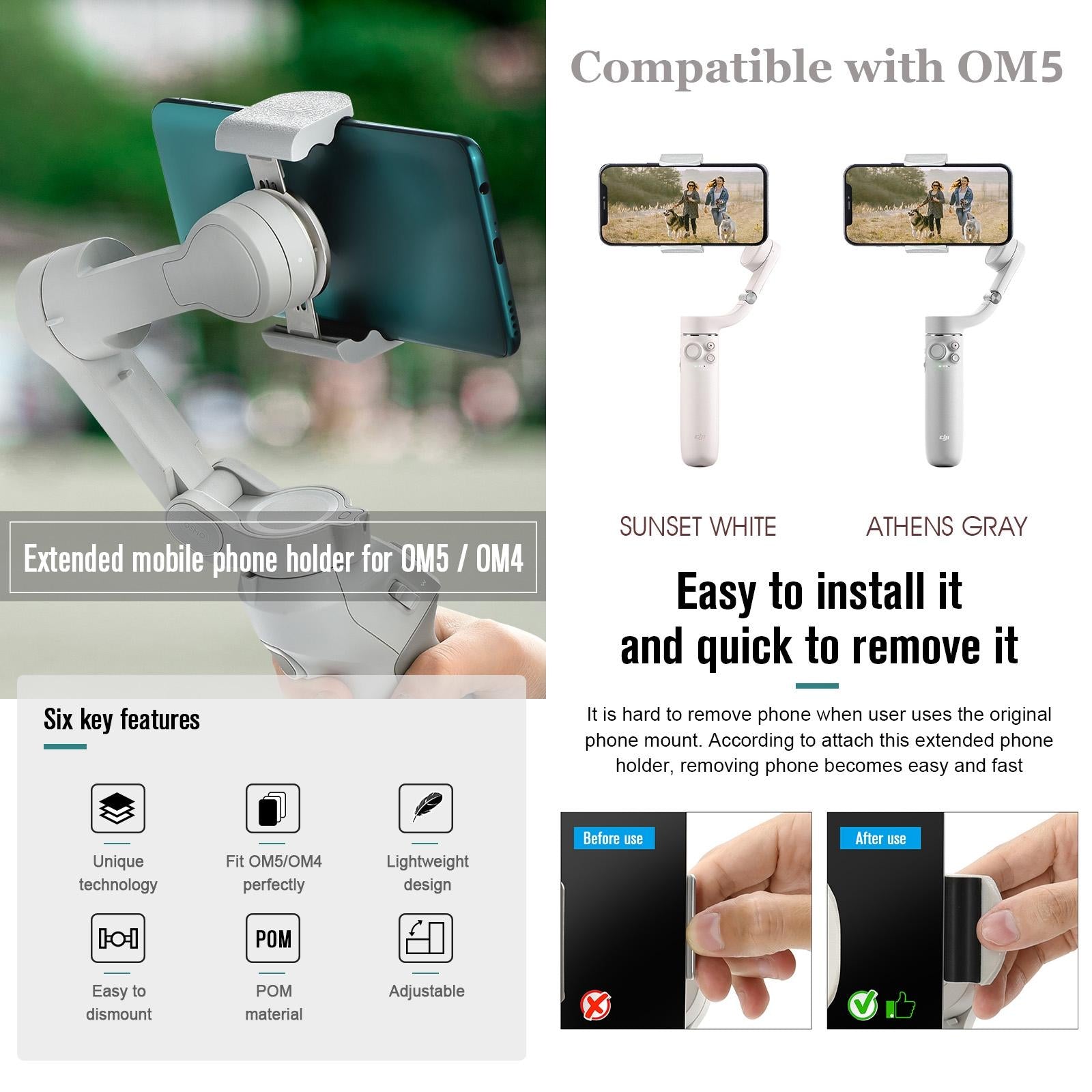 Om4 Handheld Gimbal Magnetic Buckle Expansion Bracket 4