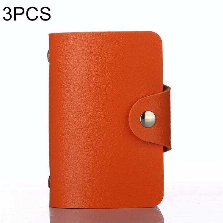 3 Pcs Upgraded Card Bag Transparent Business Card Holder With 12 Slots - Orange 10