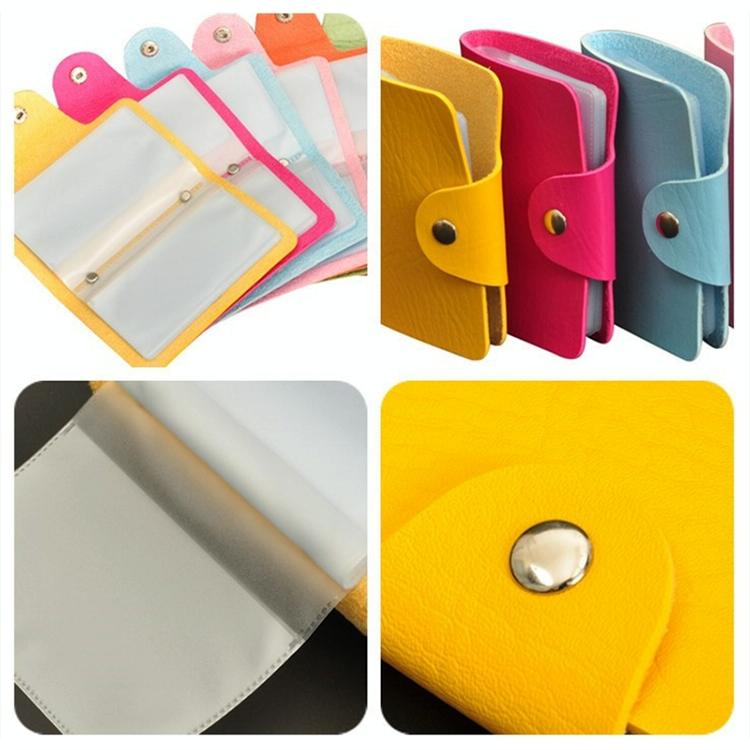 3 Pcs Upgraded Card Bag Transparent Business Card Holder With 12 Slots - Orange 15