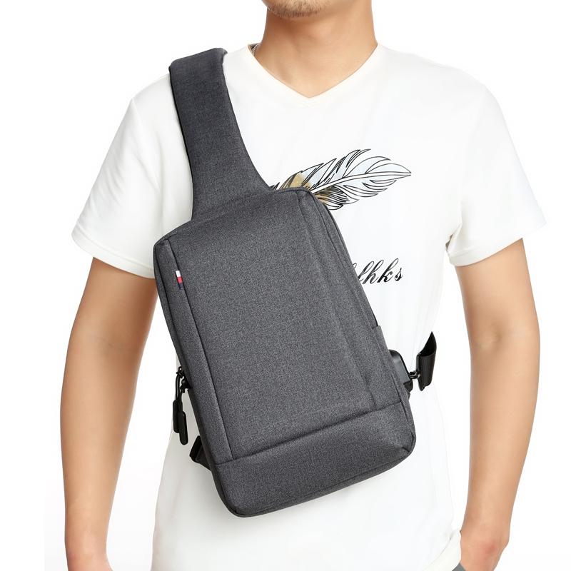 Business Chest Bag Oxford Cloth One Shoulder Crossbody - Grey 4