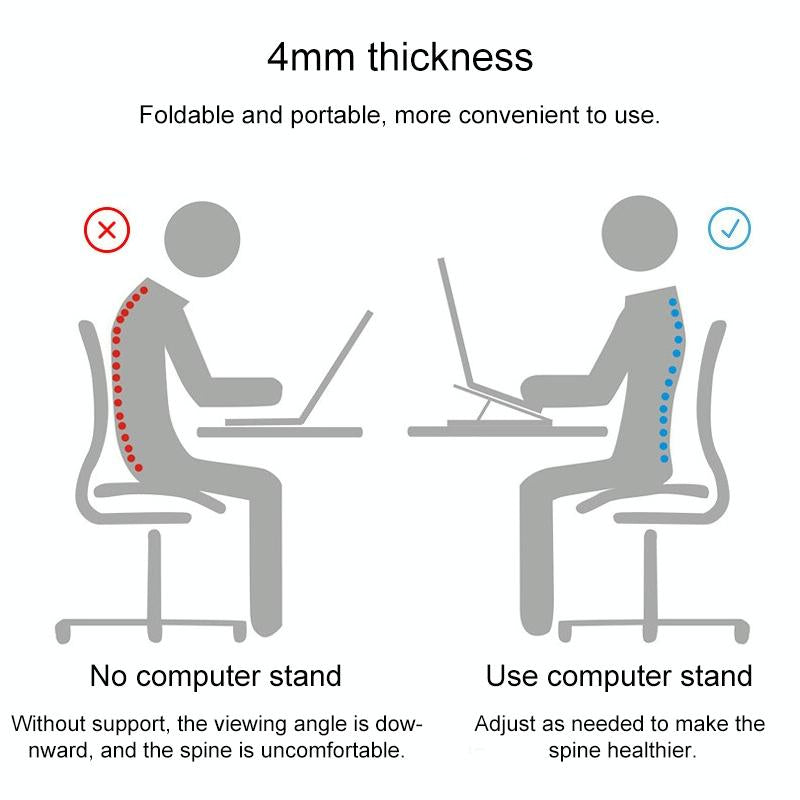 Adjustable Laptop Stand - Portable Folding Height Increase Heat Dissipation - Grey 4