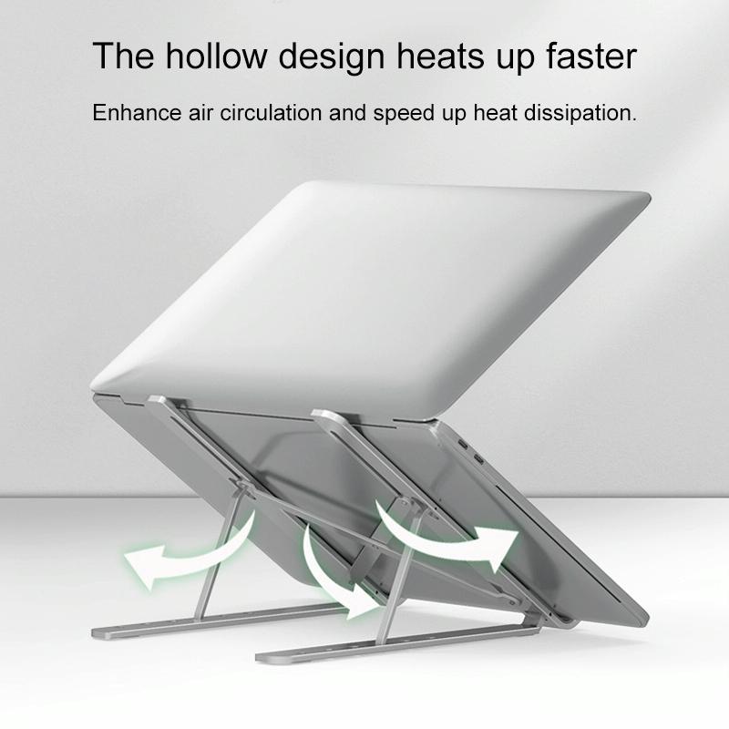 Adjustable Laptop Stand - Portable Folding Height Increase Heat Dissipation - Grey 5