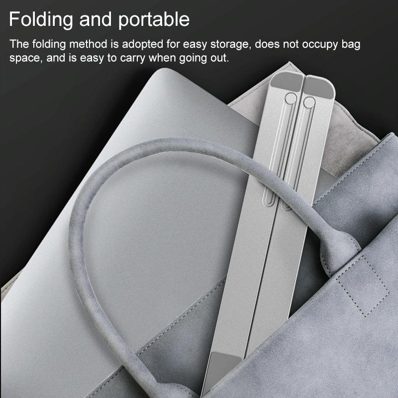Adjustable Laptop Stand - Portable Folding Height Increase Heat Dissipation - Grey 14