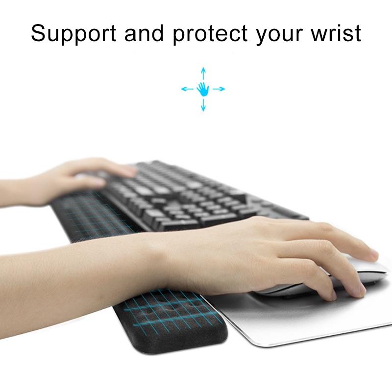 Memory Foam Keyboard Wrist Rest & Mouse Pad - Grey 7