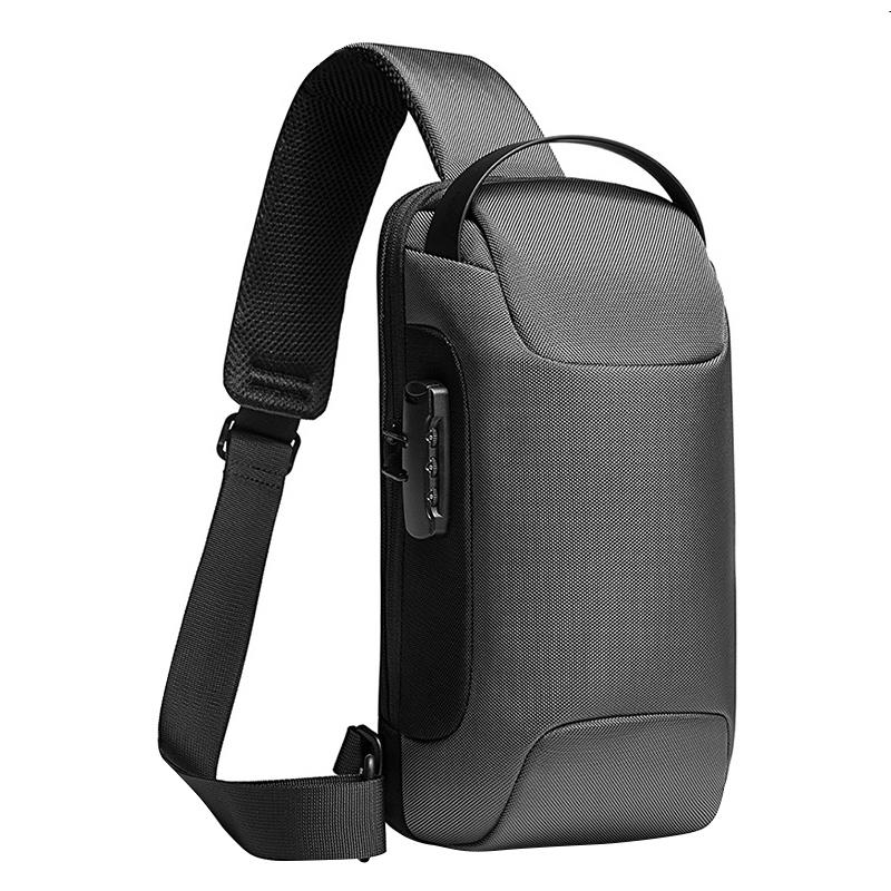 Waterproof Anti Theft Crossbody Chest Bag Men Oxford Cloth 34X18X10Cm - Grey 11