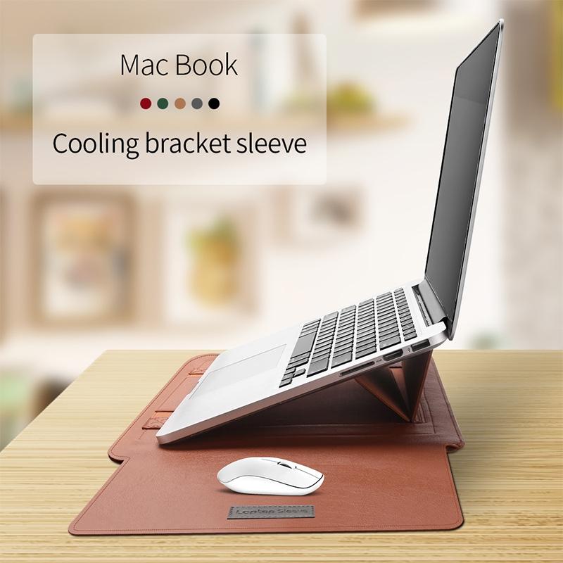 Universal Waterproof Laptop Bag Set With Handle Stand Pen Holder Winders Mouse & Charger Bags - Grey 11