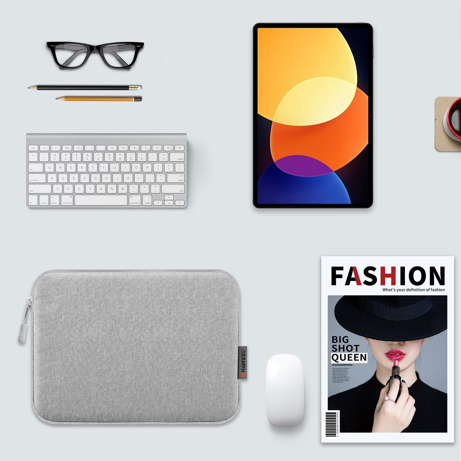 11 Tablet Sleeve Briefcase for 9.7-11.0 Tablets - Zipper Closure - Grey 7