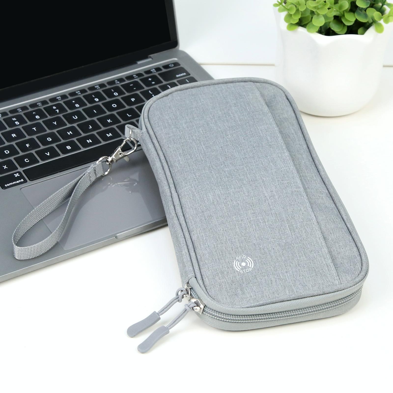 Clutch Bag For Passports Cards & Documents Grey 4