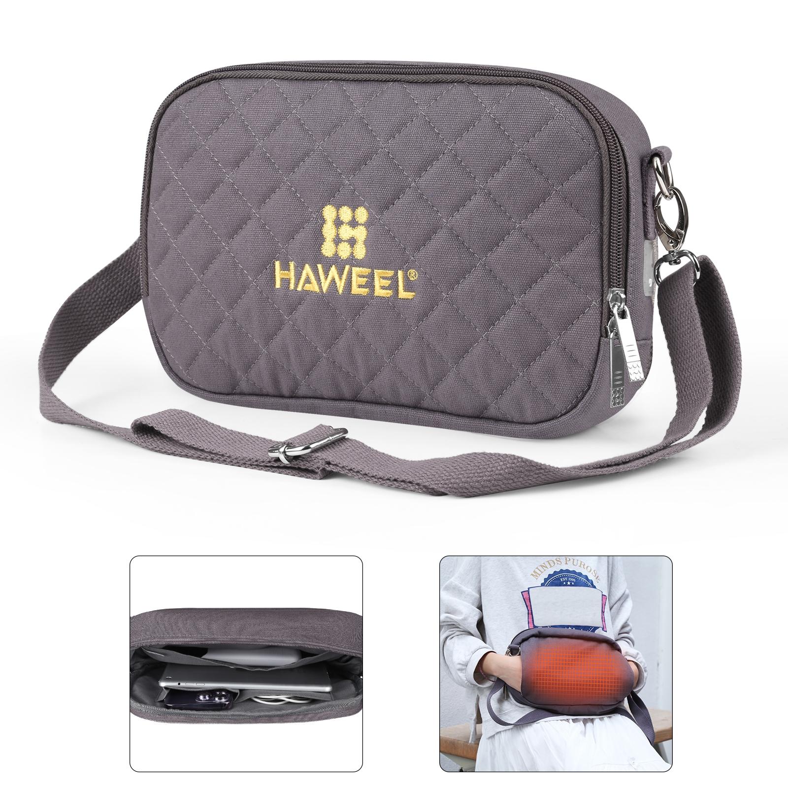 Small Messenger Bag With Tablet And Phone Warmer - Grey 12