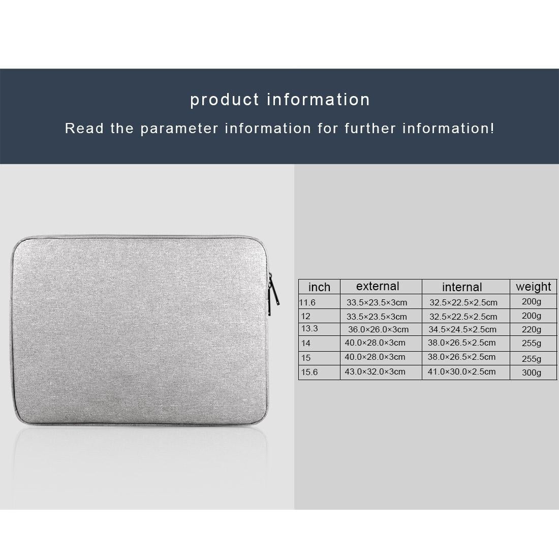 Universal Oxford Cloth Laptop Tablet Bag - Fits 13.3 Inch And Smaller - Grey 3