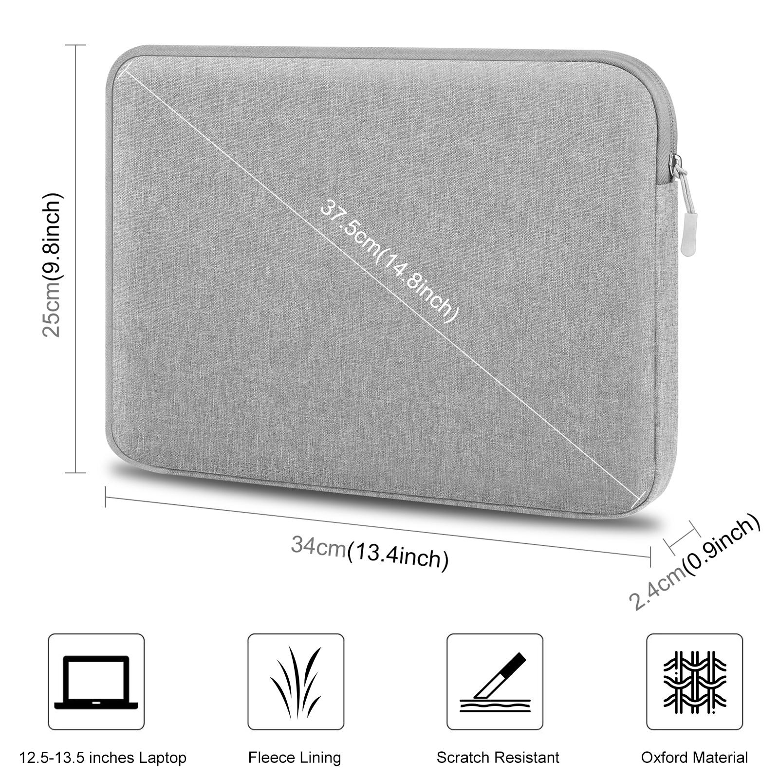 13 Laptop Sleeve Briefcase for 12.5-13.5 Laptops - Zipper Closure - Grey 3
