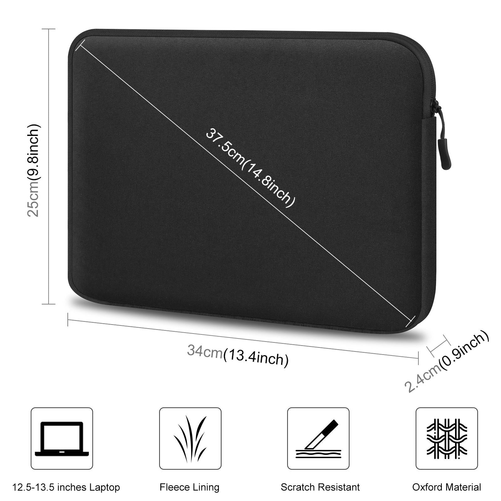 13 Laptop Sleeve Briefcase for 12.5-13.5 Laptops - Zipper Closure - Grey 10