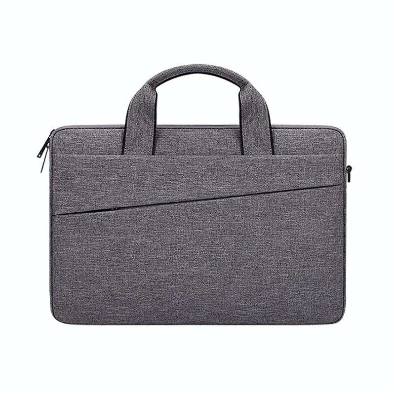Portable Laptop Tablet Bag - 15.4 Inch Double Side Pockets Soft Handle Oxford Cloth - Grey 12