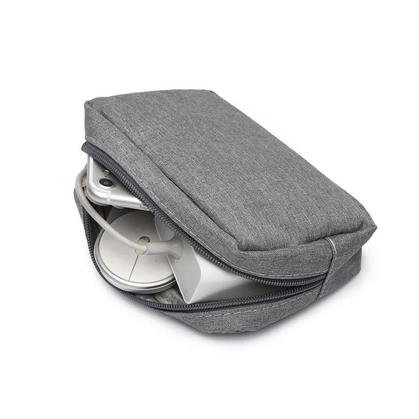 Versatile Headphone Charger & Data Cable Storage Bag - 17 x 11.5 x 5.5cm - Grey 10