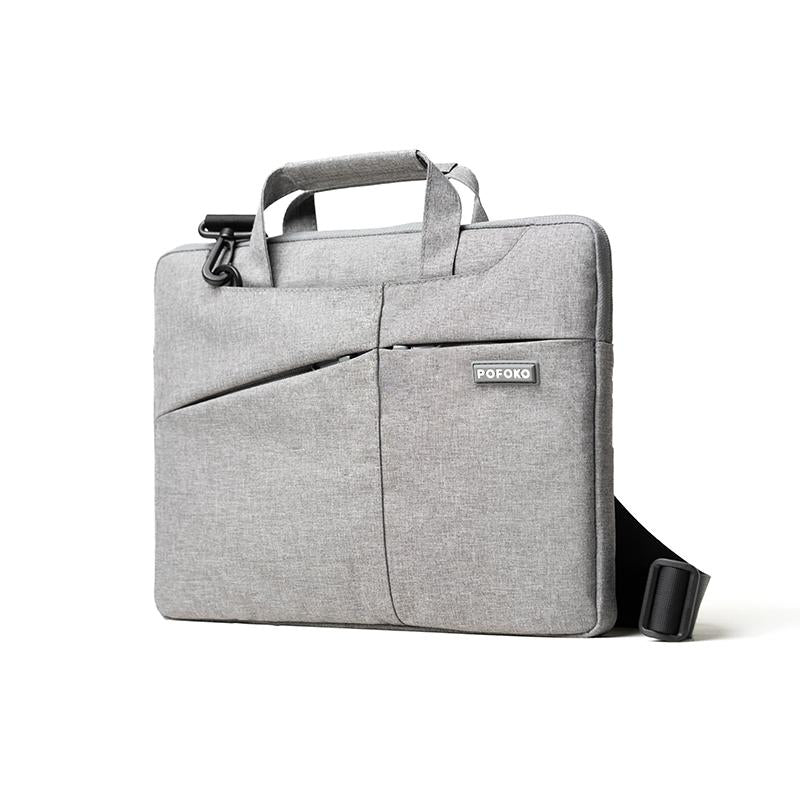 Multi-functional 14-15.4 Inch Laptop Handbag with Trolley Case Belt - Grey