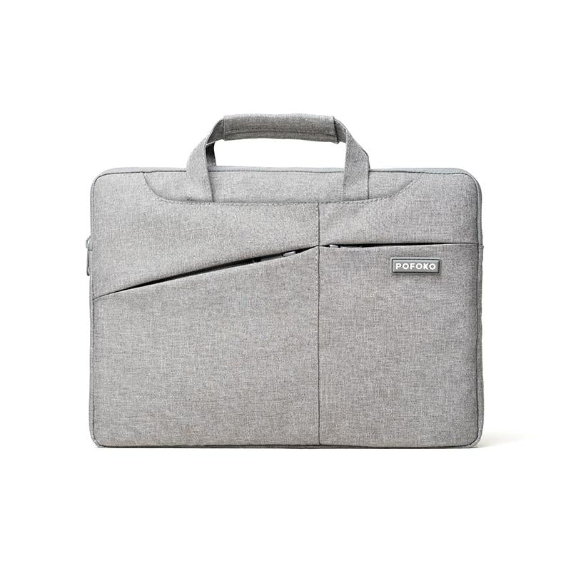 Multi-functional 14-15.4 Inch Laptop Handbag with Trolley Case Belt - Grey 3