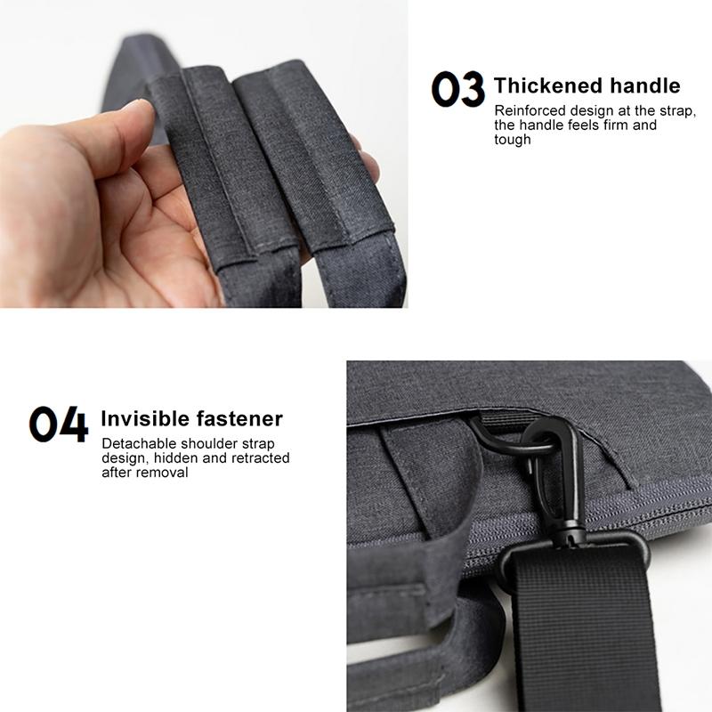Multi-functional 14-15.4 Inch Laptop Handbag with Trolley Case Belt - Grey 9