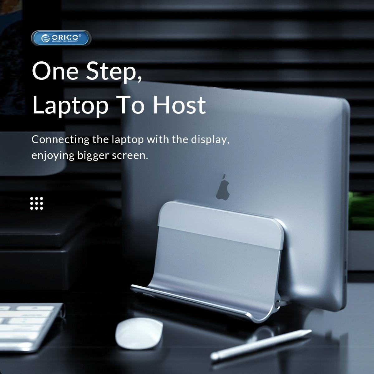 Space-saving Vertical Laptop Stand - Compact Design - Grey 9