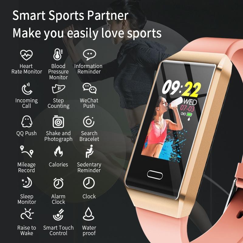 Waterproof Smart Bracelet With Tft Screen - 6 Inches - Grey 11