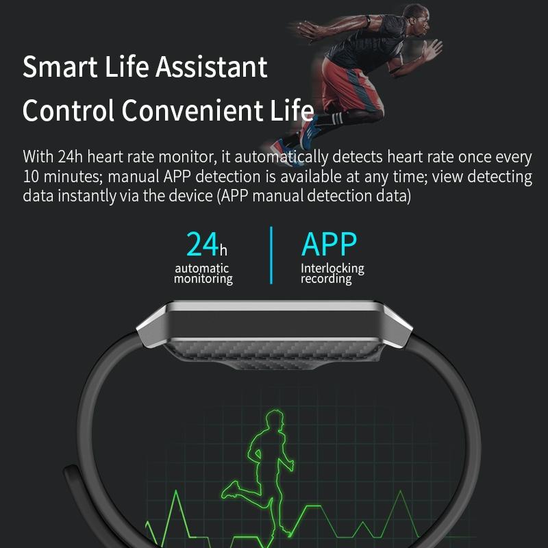Waterproof Smart Bracelet With Tft Screen - 6 Inches - Grey 12