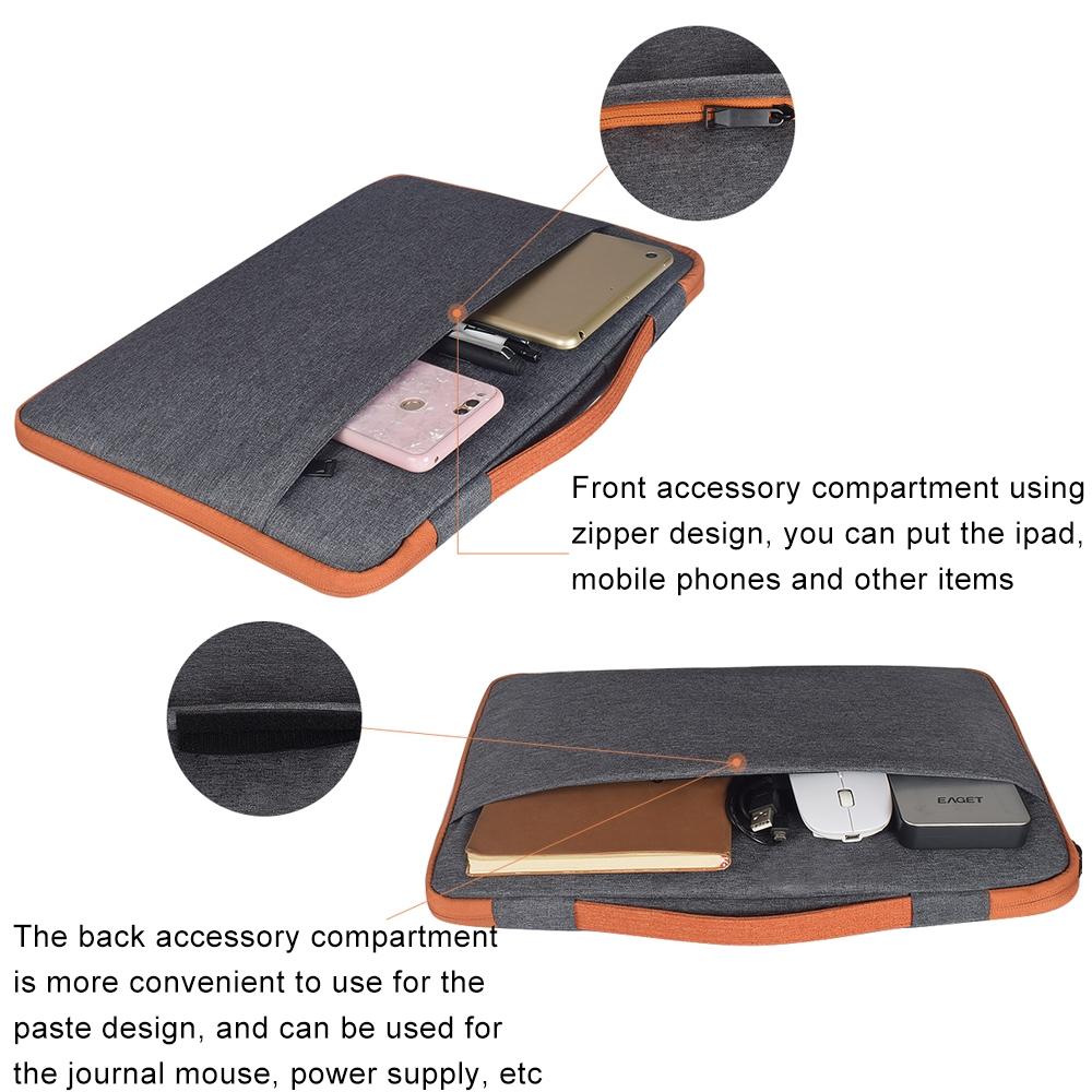 Stylish Laptop Handbag for Macbook & More - Polyester & Nylon - Grey 7