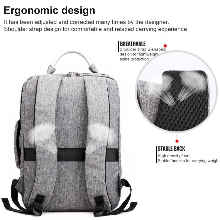 Multifunctional Oxford Laptop Backpack - Cxs-620 - Grey 6