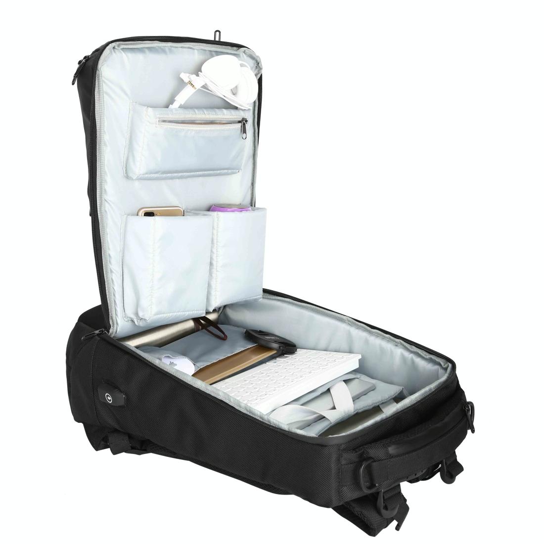 Small Waterproof Usb Outdoor Shoulder Backpack - Grey 12