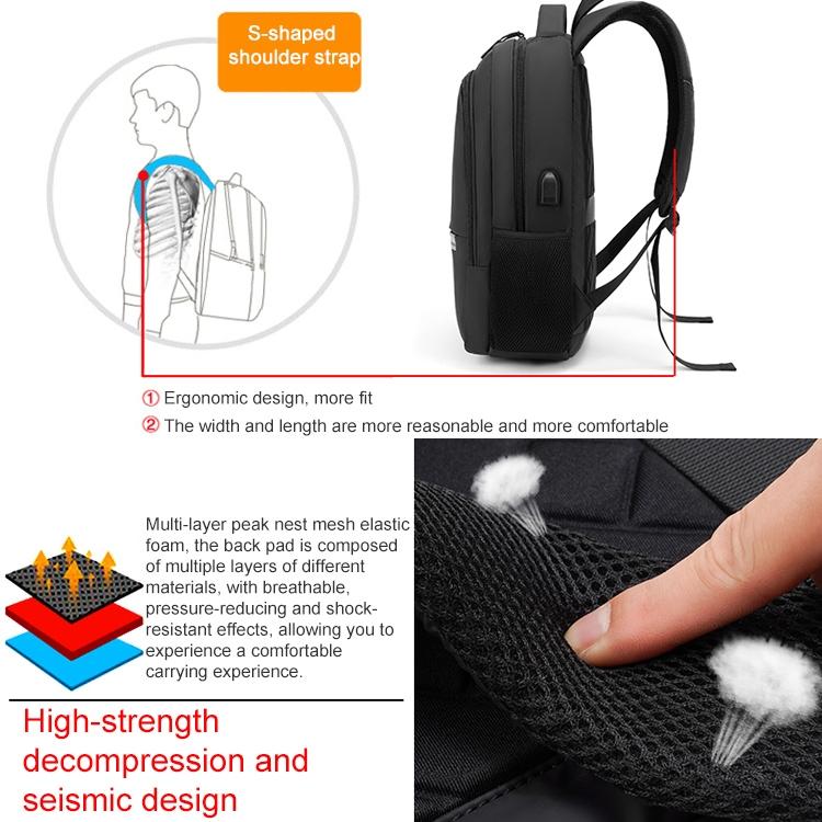 Multifunctional Oxford Laptop Backpack - Cxs-621 - Grey 6