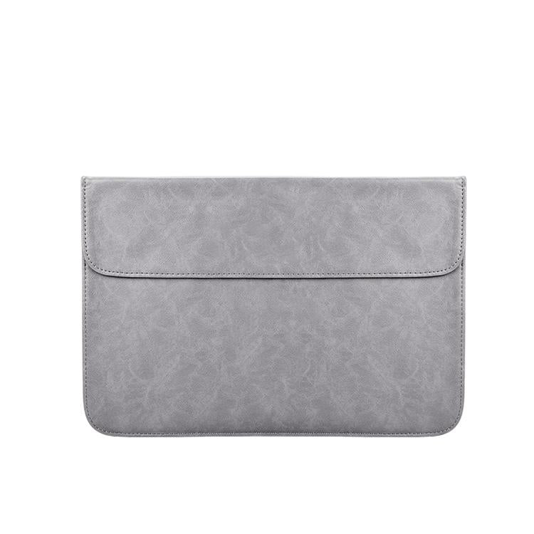 Horizontal Magnetic Leather Laptop Inner Bag - Invisible Buckle - Grey 13