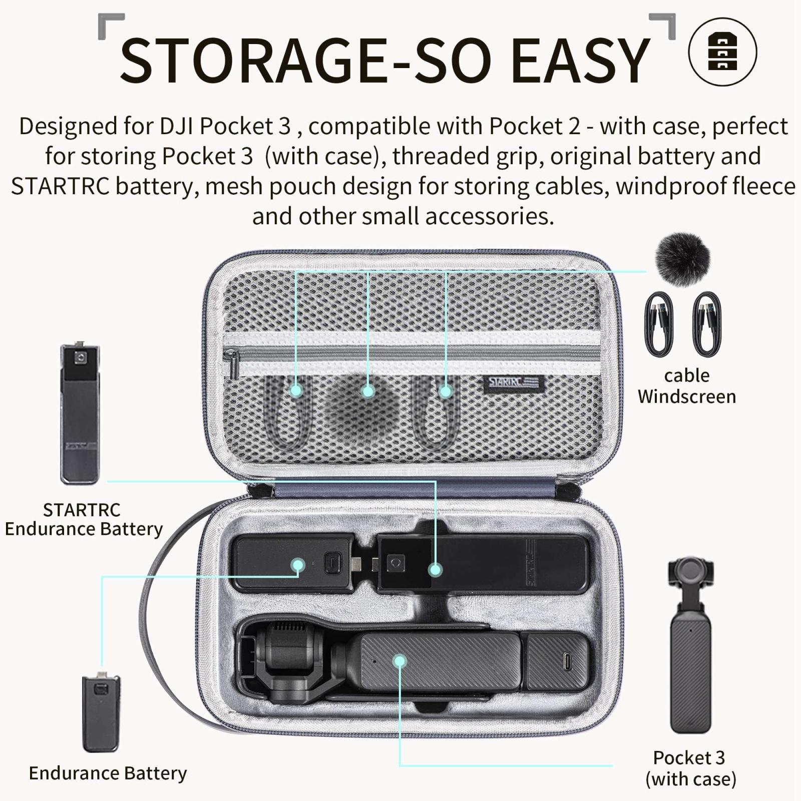 Compact Carrying Case for Dji Pocket 3 - Body Storage Bag 4