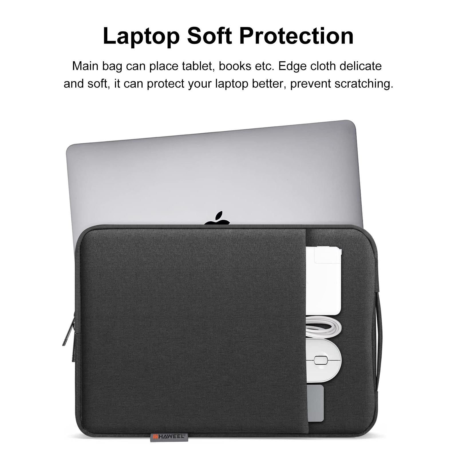 12.5-13.5 Inch Laptop Sleeve Briefcase with Zipper and Handle - Grey 6