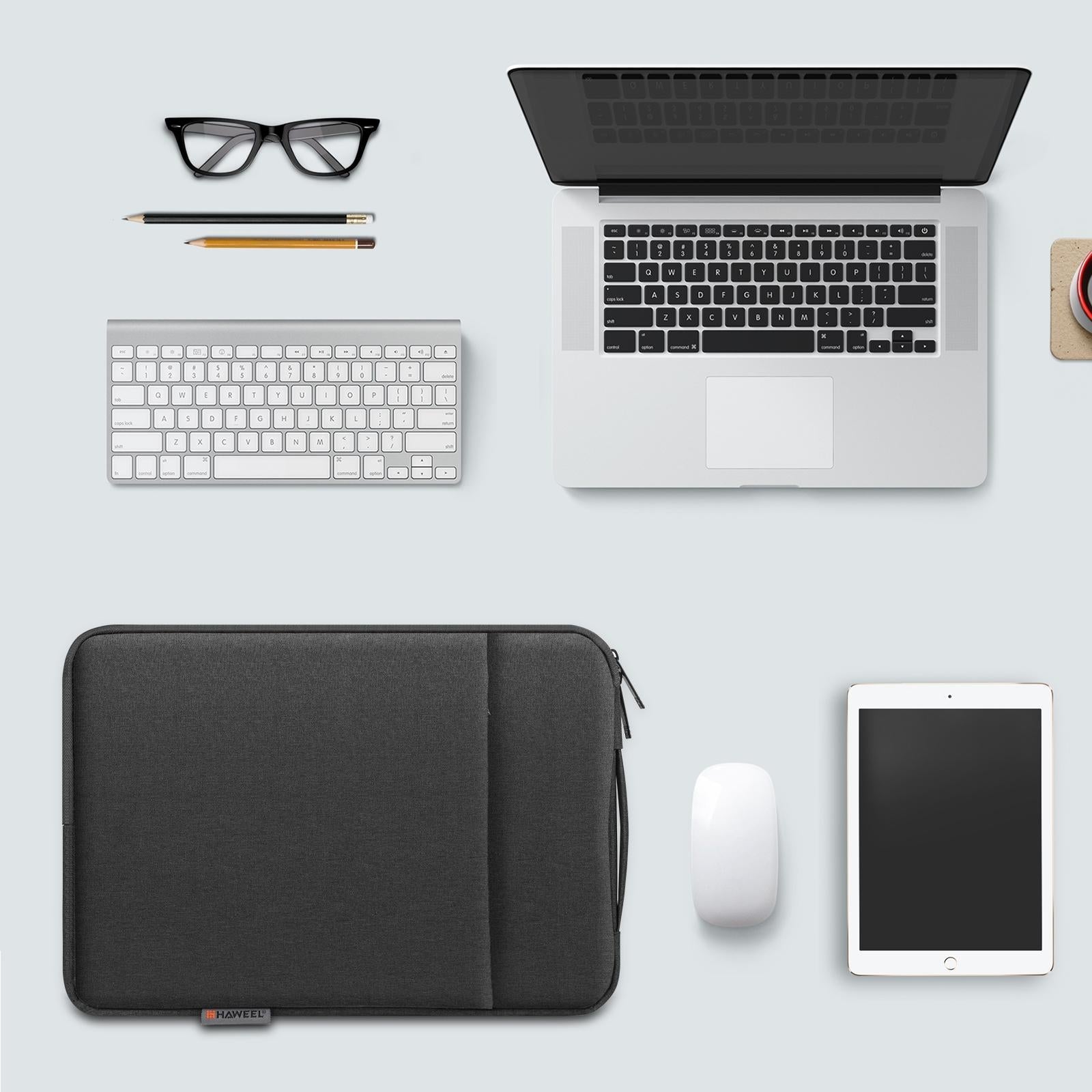 12.5-13.5 Inch Laptop Sleeve Briefcase with Zipper and Handle - Grey 8