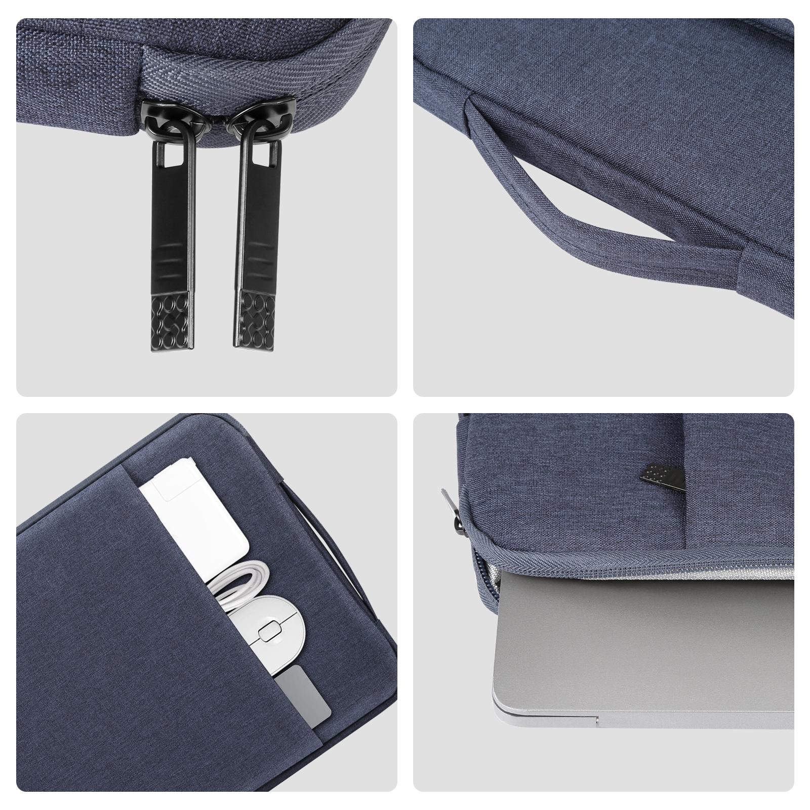 12.5-13.5 Inch Laptop Sleeve Briefcase with Zipper and Handle - Grey 13