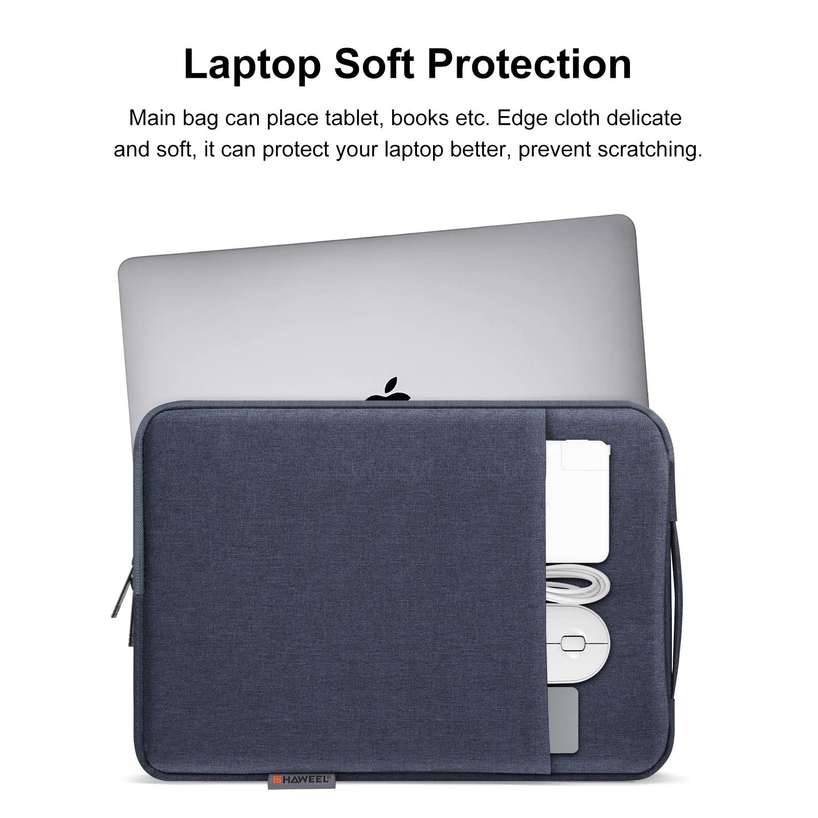 12.5-13.5 Inch Laptop Sleeve Briefcase with Zipper and Handle - Grey 15