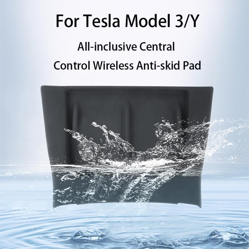 Wireless Charging Silicone Mat for Tesla Model 3 / y Center Console - Grey