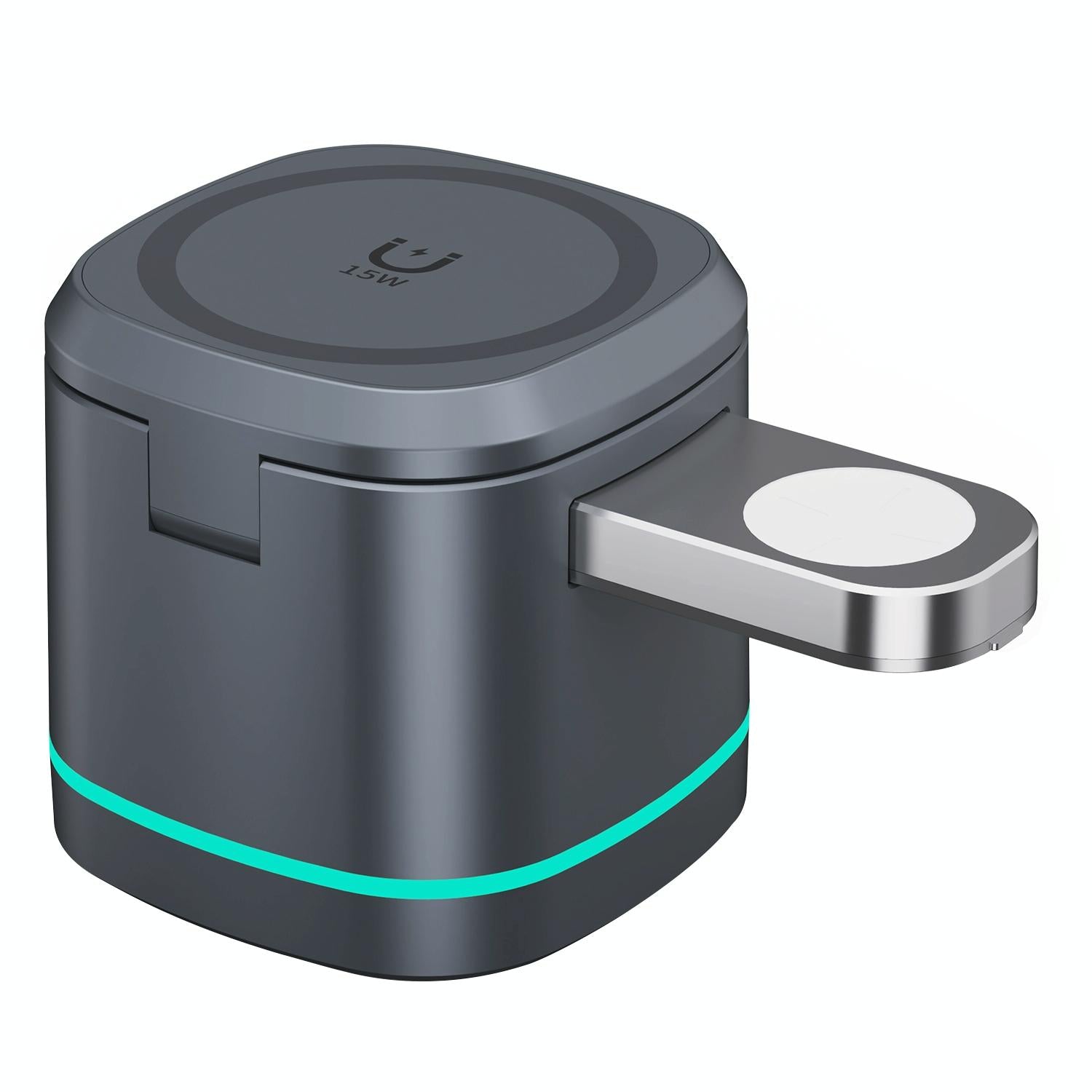15W 3 In 1 Magnetic Wireless Charger - Grey 3