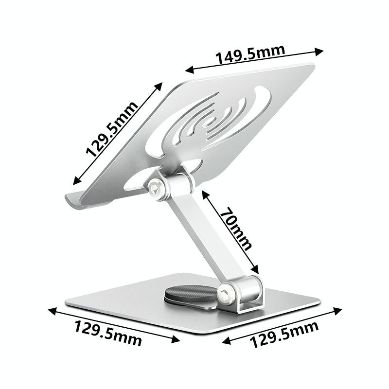 Foldable Rotating Laptop / Tablet Stand - Aluminum Alloy - Grey 3