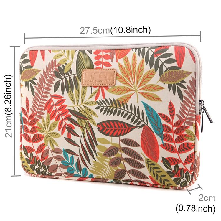 Sleeve Case Colourful Leaves Zipper Briefcase Carrying Bag - Grey 3