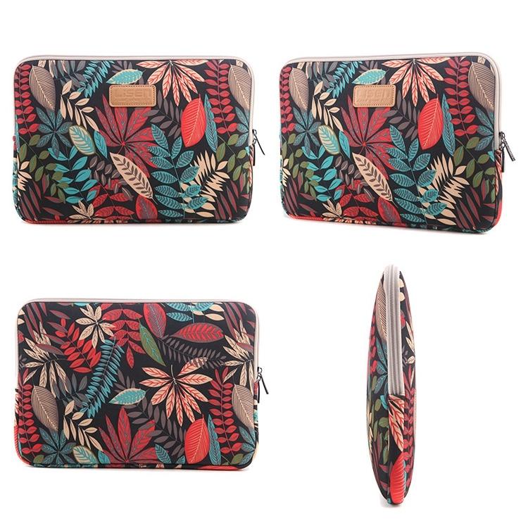 Sleeve Case Colourful Leaves Zipper Briefcase Carrying Bag - Grey 10