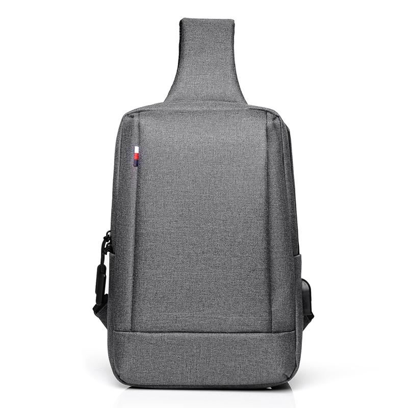 Business Chest Bag Oxford Cloth One Shoulder Crossbody - Light Grey 3