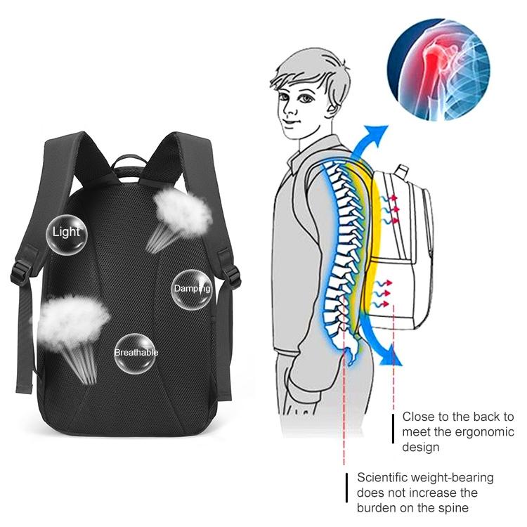 Multifunctional Oxford Laptop Backpack - Cxs-615 - Light Grey 5