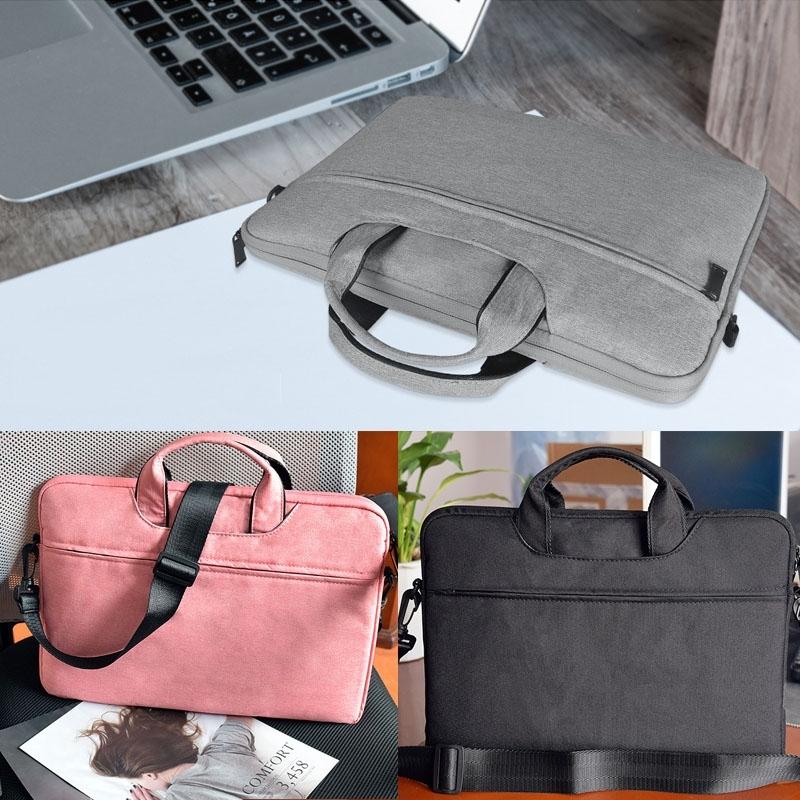 Hidden Portable One-shoulder Handbag for 14.1 Laptops - Waterproof Oxford Cloth - Light Grey 11
