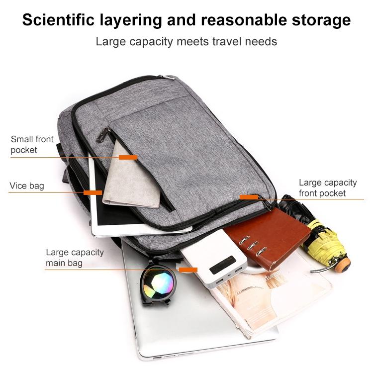 Multifunctional Oxford Laptop Backpack - Cxs-620 - Light Grey 7