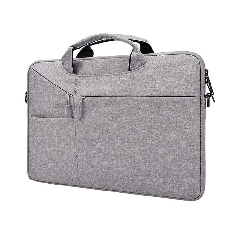 15.6 Inch Laptop Handbag With Hidden Strap And Suitcase Belt - Waterproof And Tear-Resistant - Light Grey 6