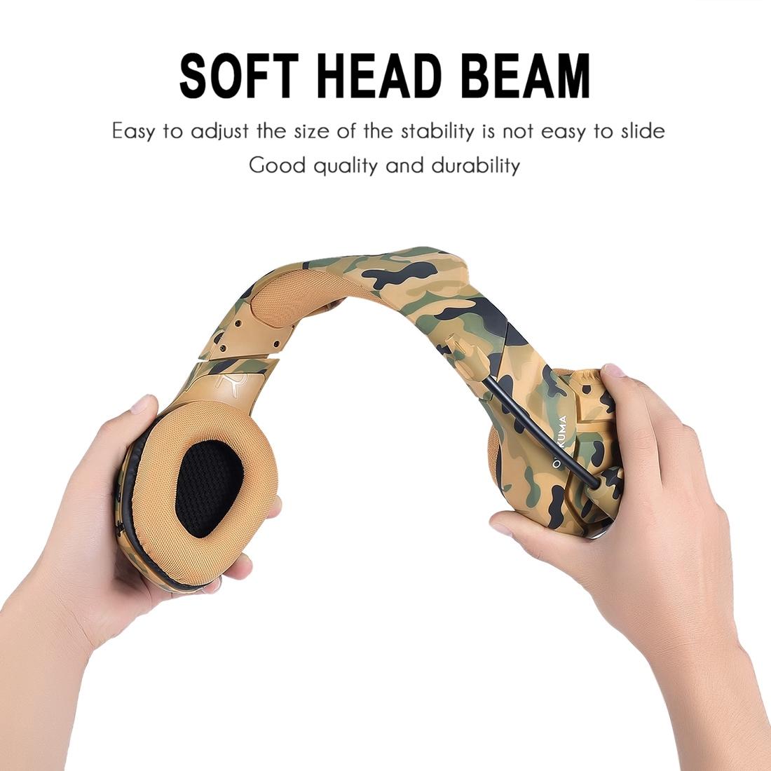 Camouflage Gaming Headset With Noise Canceling Mic - Grey 12