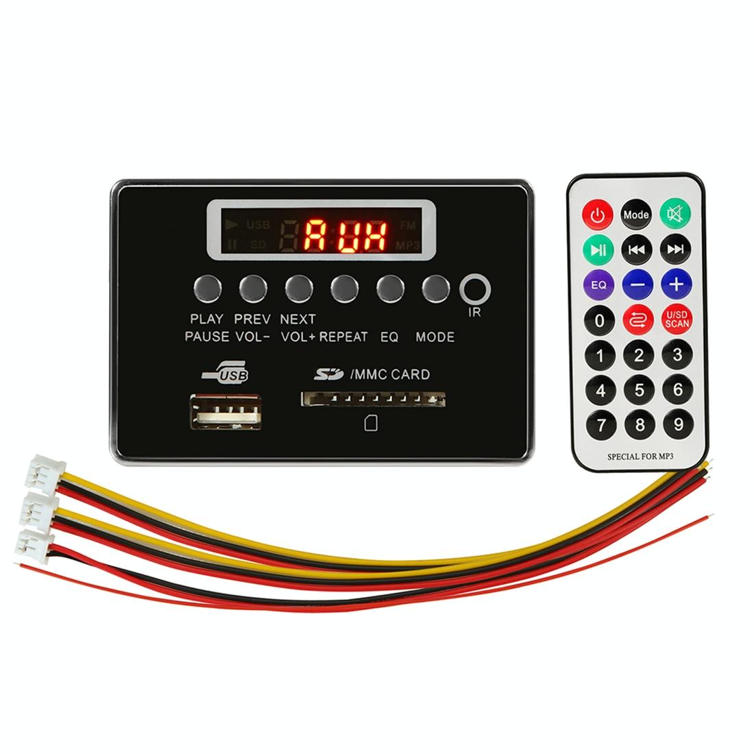 Car Mp3 Player Board With Bluetooth Fm Radio Sd / Usb / Aux Remote - Silver Grey 8