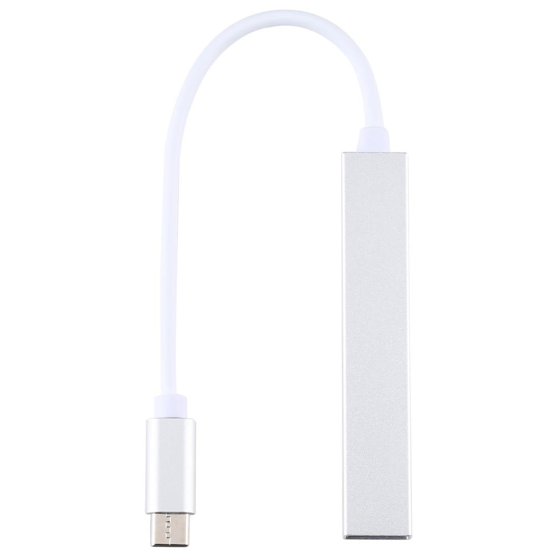 4-Port Usb-C Hub Adapter With Usb 3.0 - Silver Grey 4